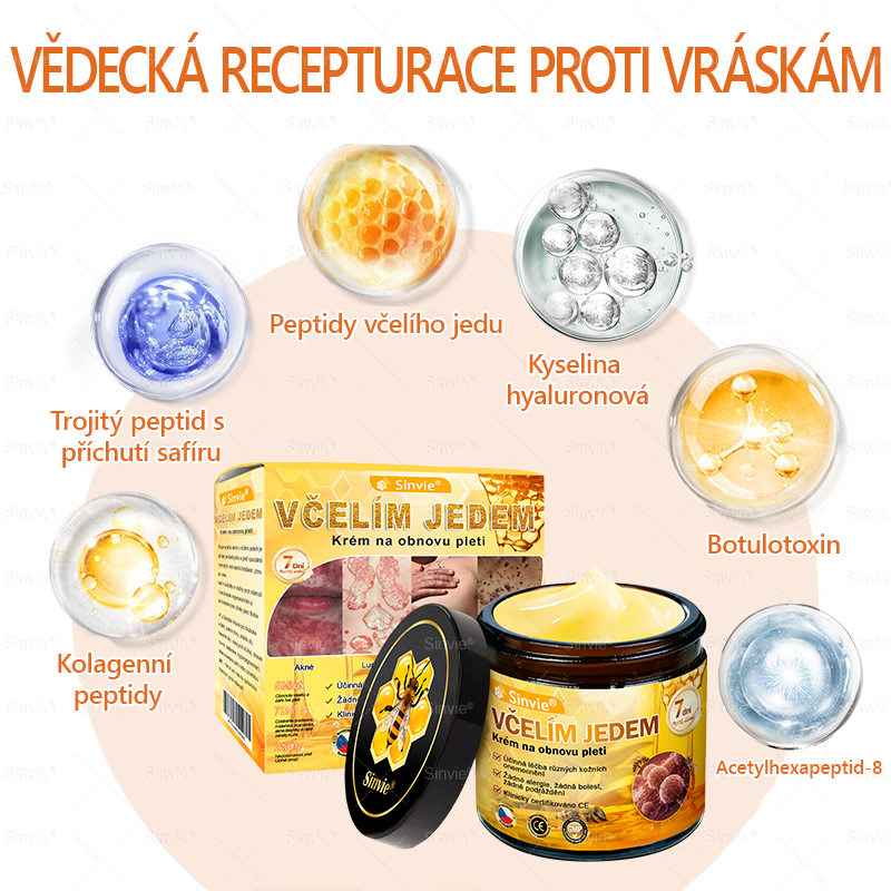 🐝 Sinvie® Krém na obnovu pleti s včelím jedem(👨⚕CE schváleno)👍✅