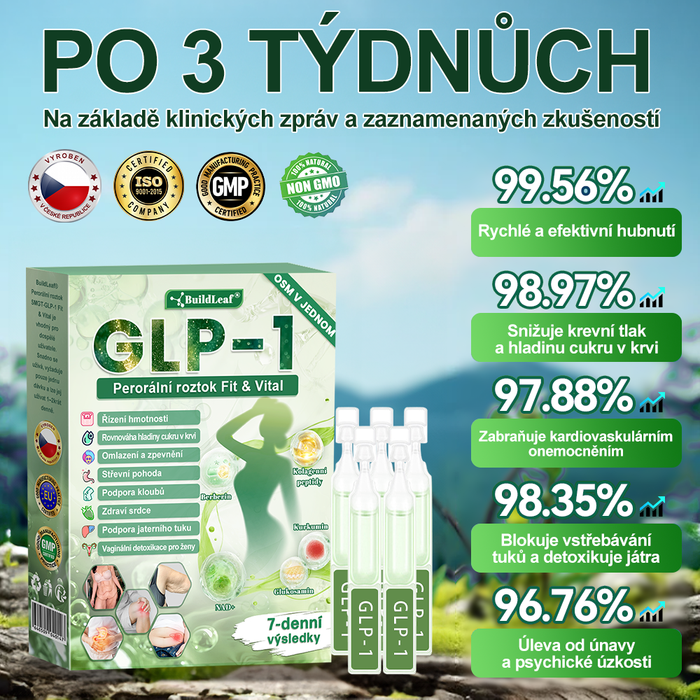 🍃Oficiální obchod ČR | BuildLeaf® GLP-1 8-v-1 Fit & Vital Řešení (Jednou denně, viditelné změny za 7 dní) ✅ Obezita, kardiovaskulární zdraví, cukrovka, spánková apnoe, zdraví střev, problémy se klouby a další.