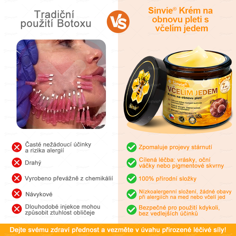 🐝 Sinvie® Krém na obnovu pleti s včelím jedem(👨⚕CE schváleno)👍✅
